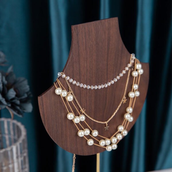Wooden Necklace Display Bust Stand ()