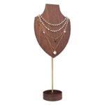 Wooden Necklace Display Bust Stand ()
