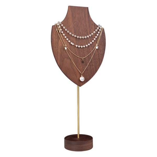 Wooden Necklace Display Bust Stand ()