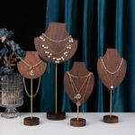 Wooden Necklace Display Bust Stand ()