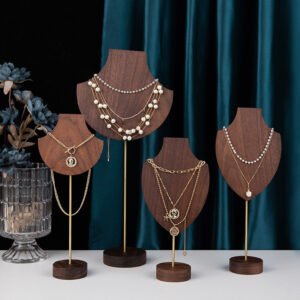 Wooden Necklace Display Bust Stand ()