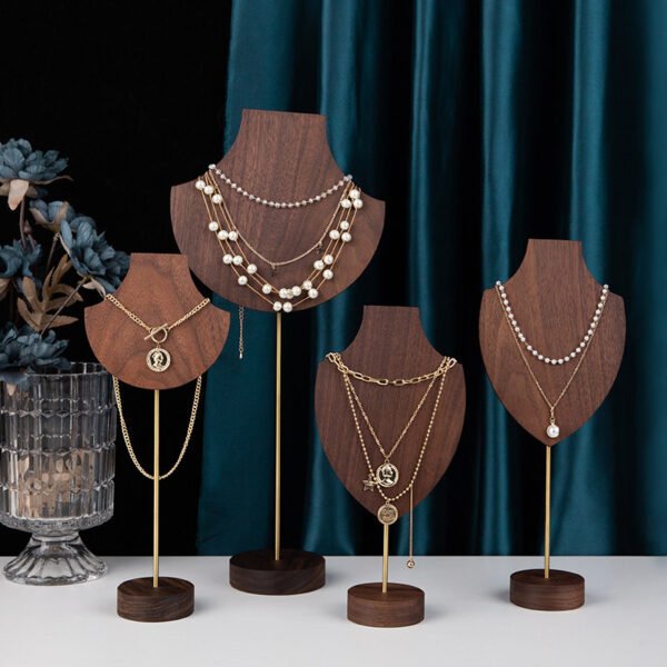 Wooden Necklace Display Bust Stand ()