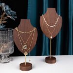 Wooden Necklace Display Bust Stand ()