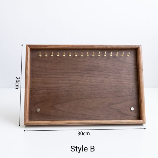 Wooden Tabletop Necklace Display Stand with Hooks ()