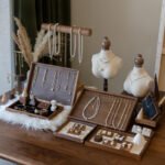 Wooden Tabletop Necklace Display Stand with Hooks ()