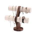 white Tier Wooden Necklace and Bracelet Display Stand ()
