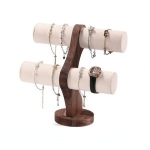 white Tier Wooden Necklace and Bracelet Display Stand ()