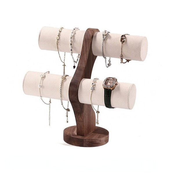 white Tier Wooden Necklace and Bracelet Display Stand ()