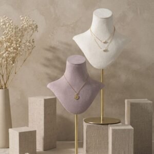 Adjustable Velvet Necklace Bust Display Stand ()