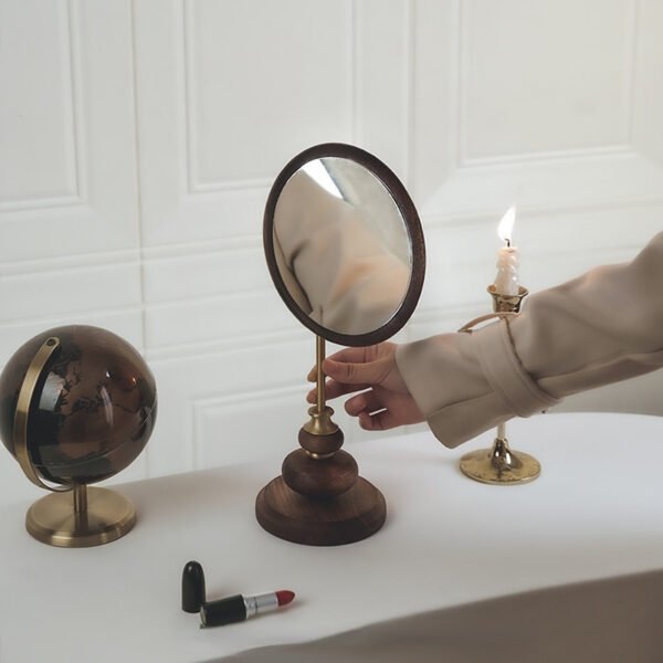 Antique Freestanding Wooden Tabletop Mirror for Dressing Table ()
