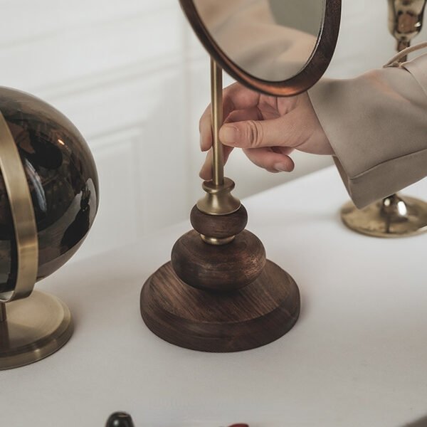 Antique Freestanding Wooden Tabletop Mirror for Dressing Table ()