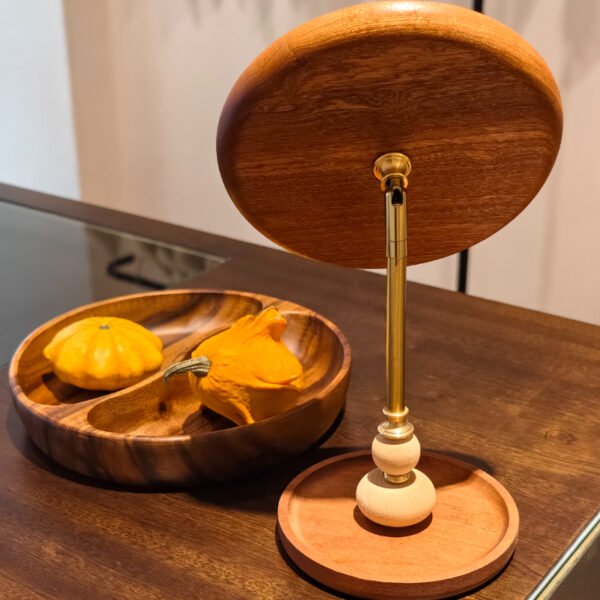 Small Vintage Wooden Tabletop Vanity Decorative Mirror ()