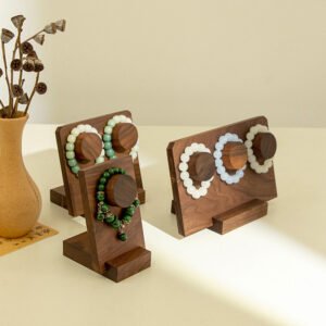Standing Wood Walnut Bracelet Holder ()