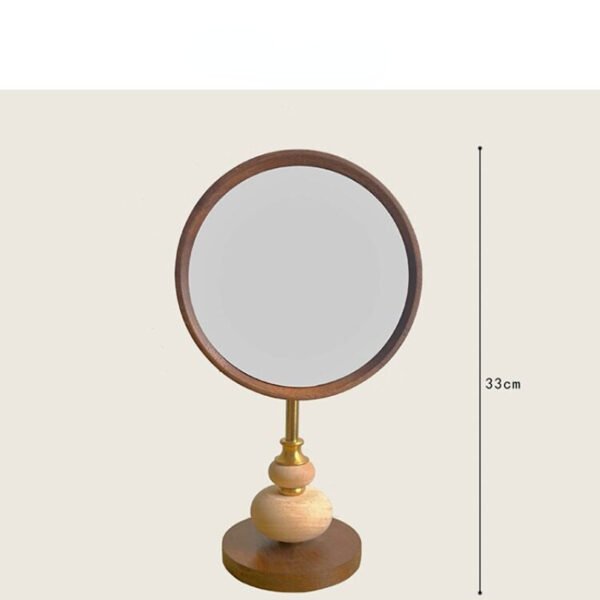 Vintage Fransız Ahşap Vanity Masa Üstü Makyaj Aynası ()