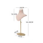 pink Adjustable Velvet Necklace Bust Display Stand ( Colors)